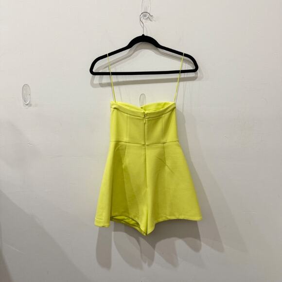 Alexis Bradshaw Strapless Sweetheart Short Romper Chartreuse Women's Size XS - Picture 4 of 6
